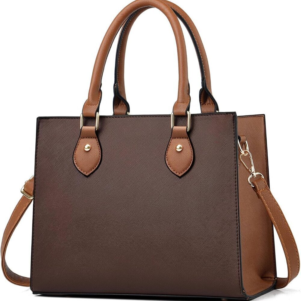 PU Leather Crossbody Tote Handbag for Women Multi-pocket Shoulder Bag